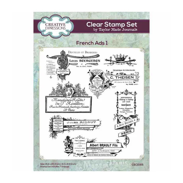 Creative Expressions Clear Stamp Set - French Ads 1