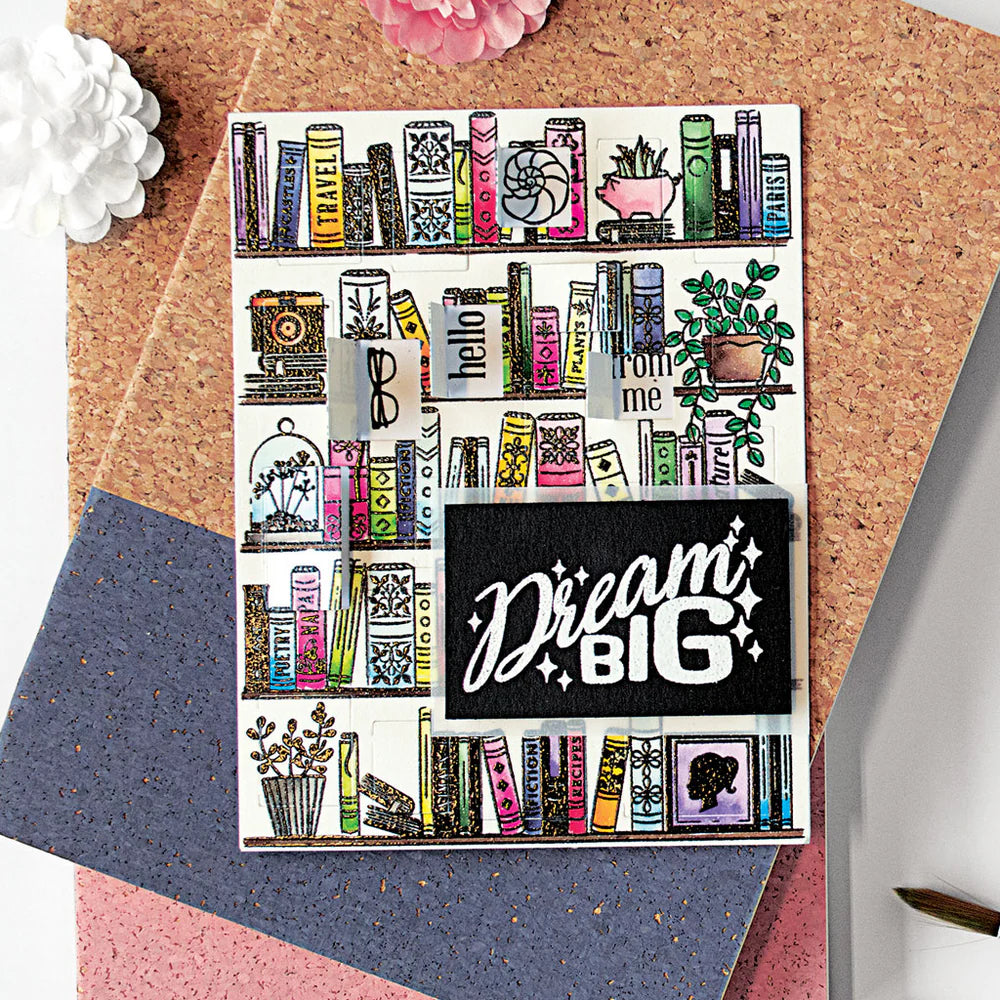 Hero Arts - Clear Stamp Bookcase Peek-A-Boo Parts