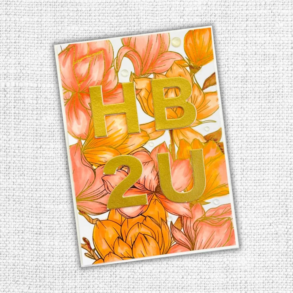 Paper Rose - Floral card Fronts - 12'' x 12'' Gold Collection