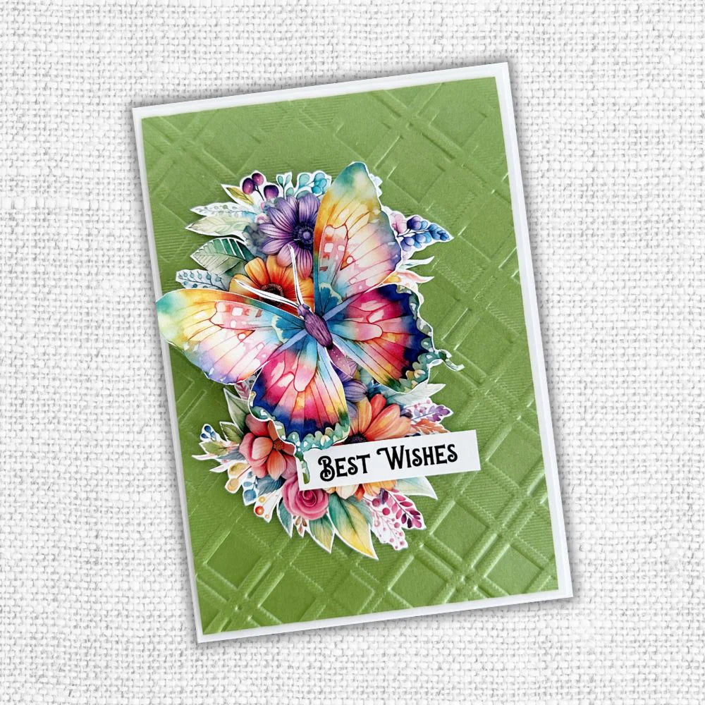 Paper Rose Embossed Die Cuts - Rainbow ButterfliesPaper Rose Embossed Die Cuts - Rainbow Garden