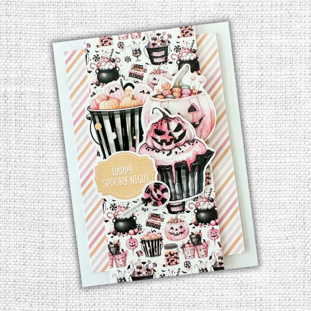 Paper Rose Embossed Die Cuts - Pink Halloween