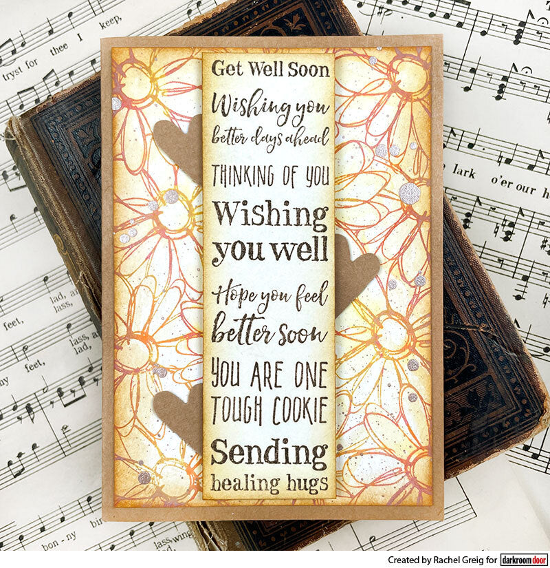 Rubber Stamp - Darkroom Door - Sentiment Stamp - Get Well Soon