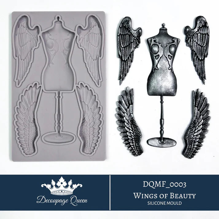 Decoupage Queen Silicone Mould Wings Of Beauty 10Cats