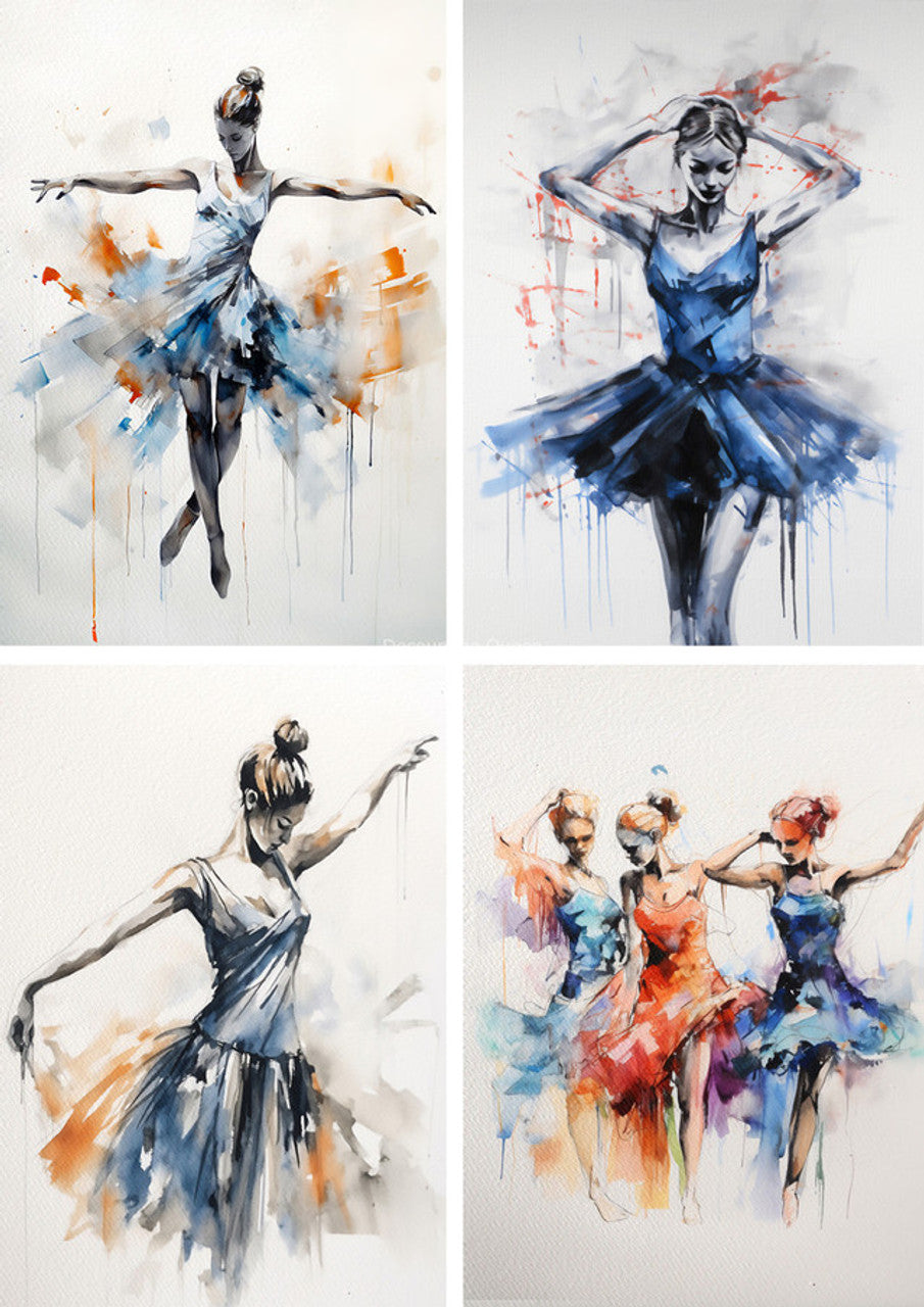 Andy Skinner - Rice Paper - A4 Sheet - Ballet Four Pack