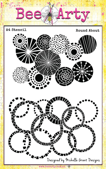Bee Arty Stencil A4 - Round About