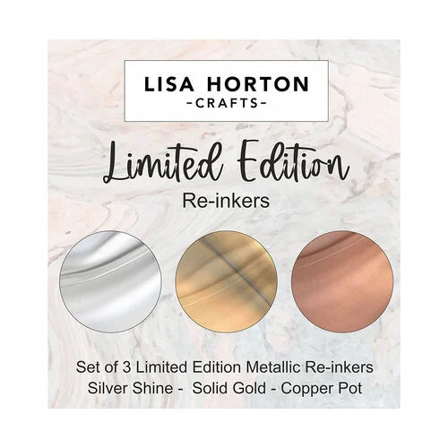 Lisa Horton Crafts Set of 3 Limited Edition Metallic Re-inkers Gold, Silver and Copper