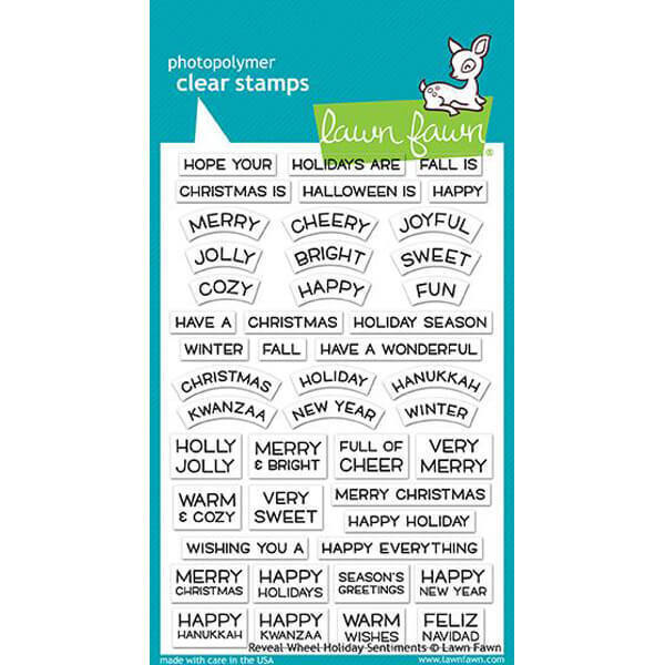 Lawn Fawn Photopolymer Clear Stamps -Reveal Wheel Holiday Sentiments