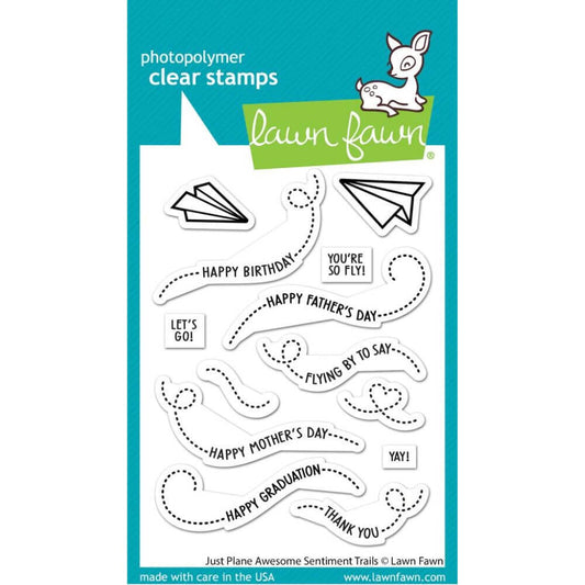 Lawn Fawn Photopolymer Clear Stamps -Just Plain Awesome Sentiment Trails