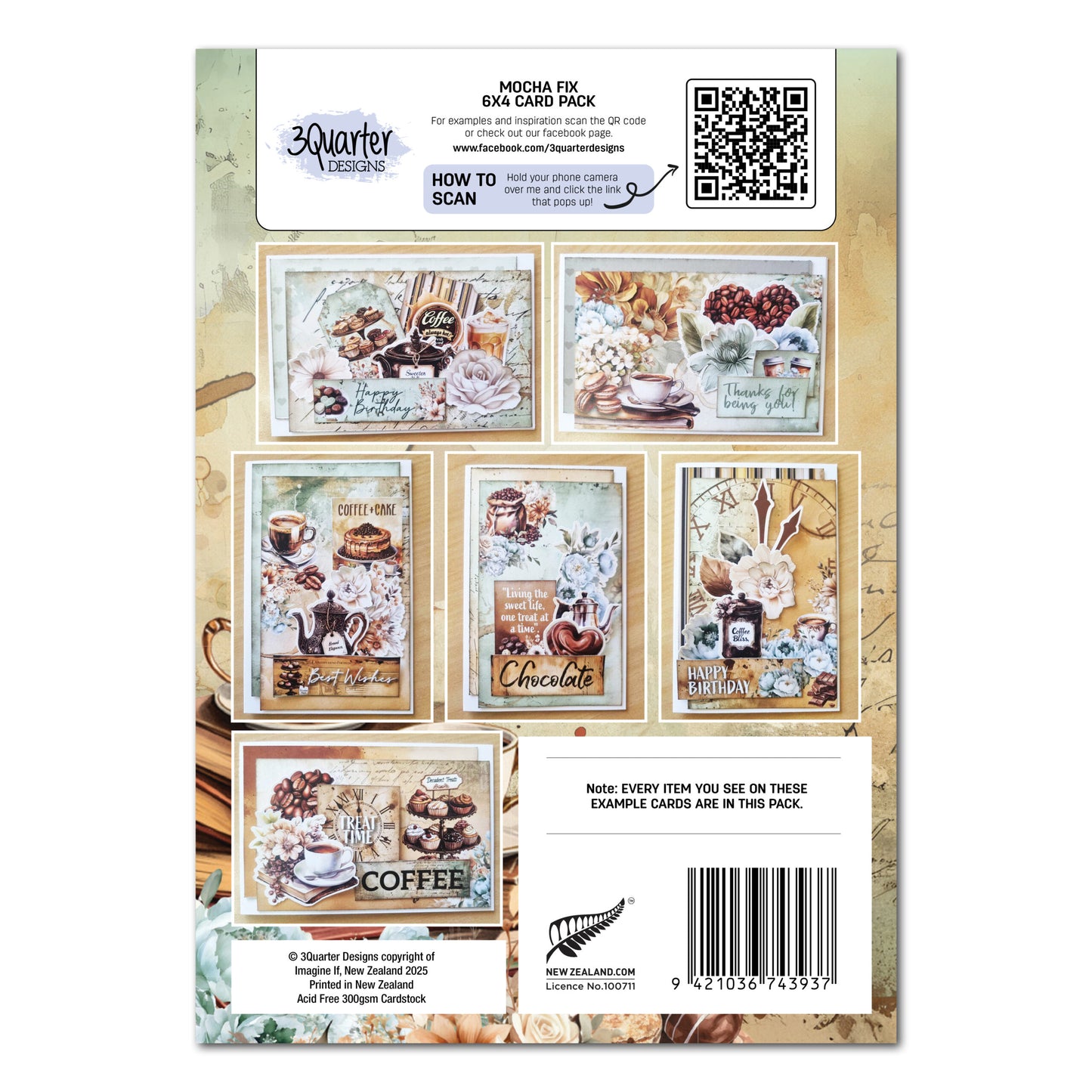 3 Quarter Designs - Mocha Fix 6x4 Card Pack