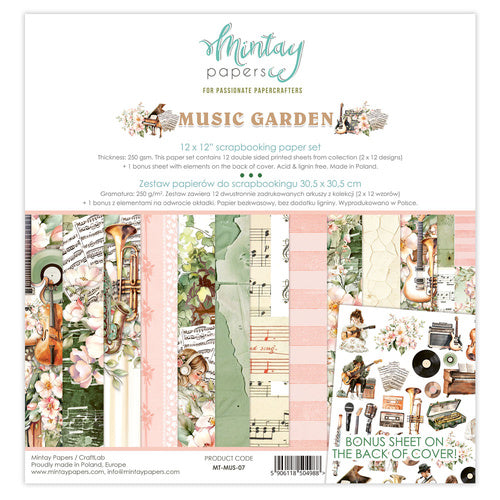 Mintay Papers - Music Garden 12 x 12 Scrapbooking Paper set