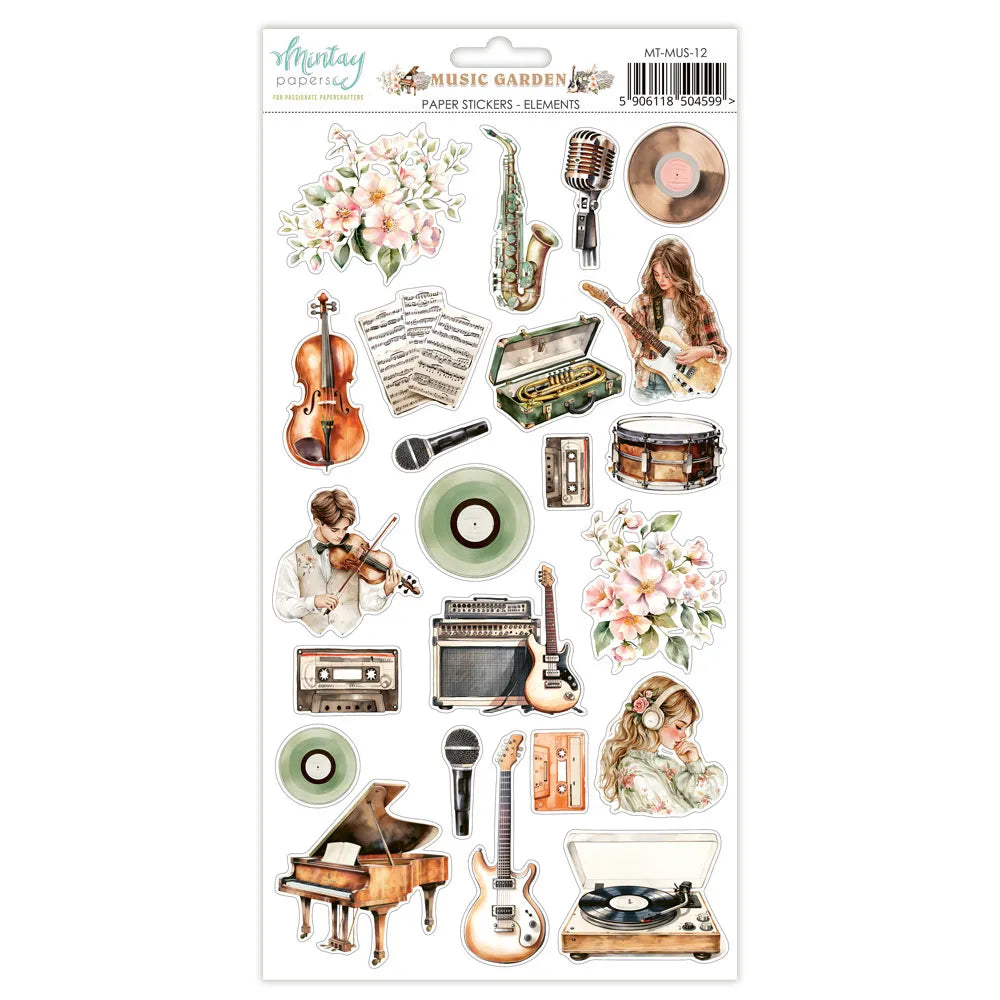 Mintay - Paper Stickers - Elements - Music Garden