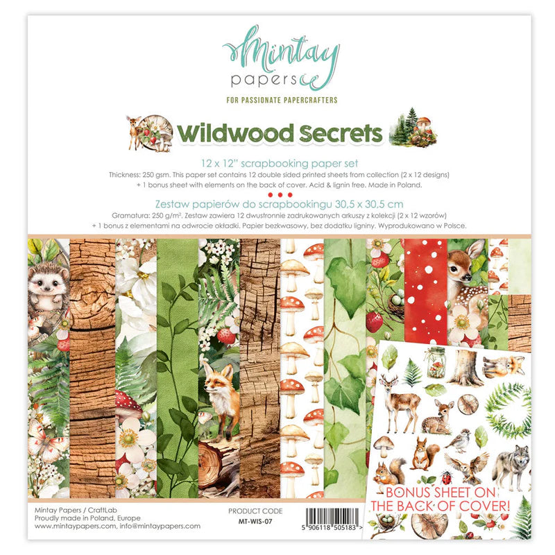 Mintay Papers - Wildwood 12 x 12 Scrapbooking Paper set