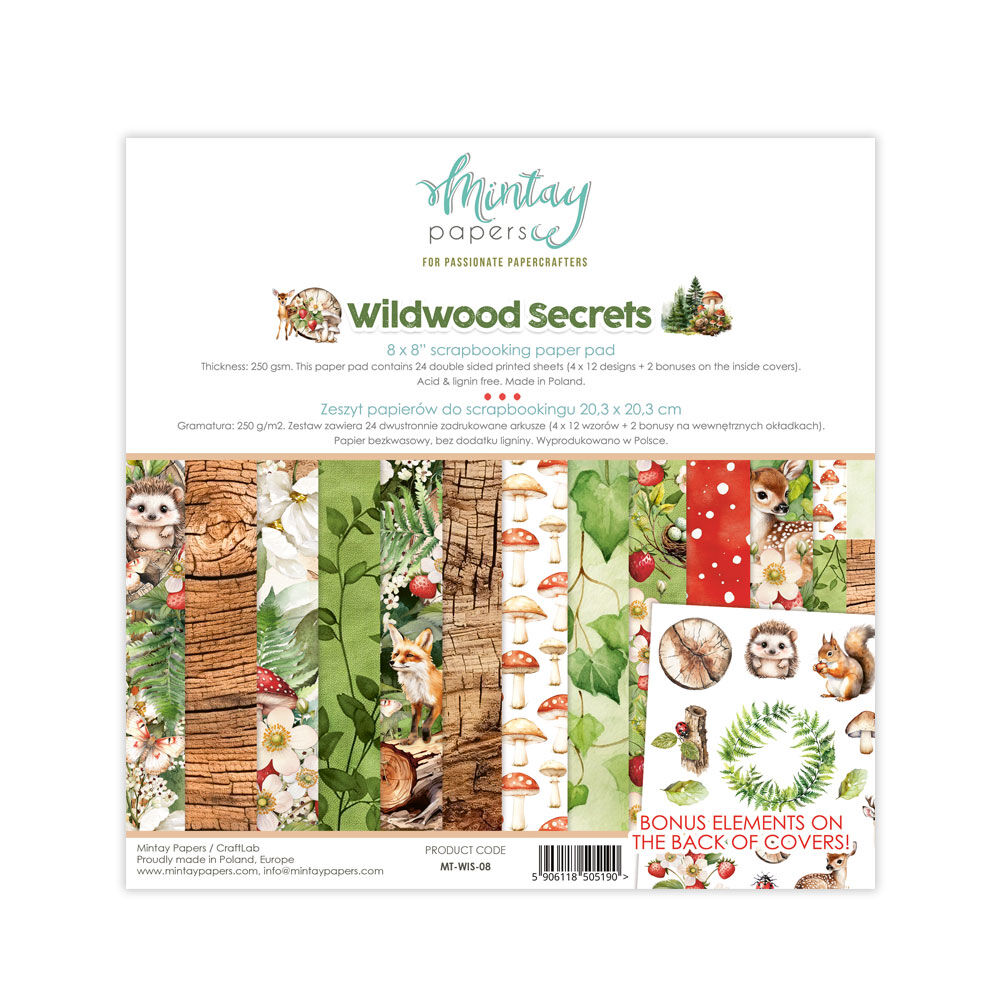 Mintay Papers - Wildwood Secrets 8x8 Scrapbooking Paper