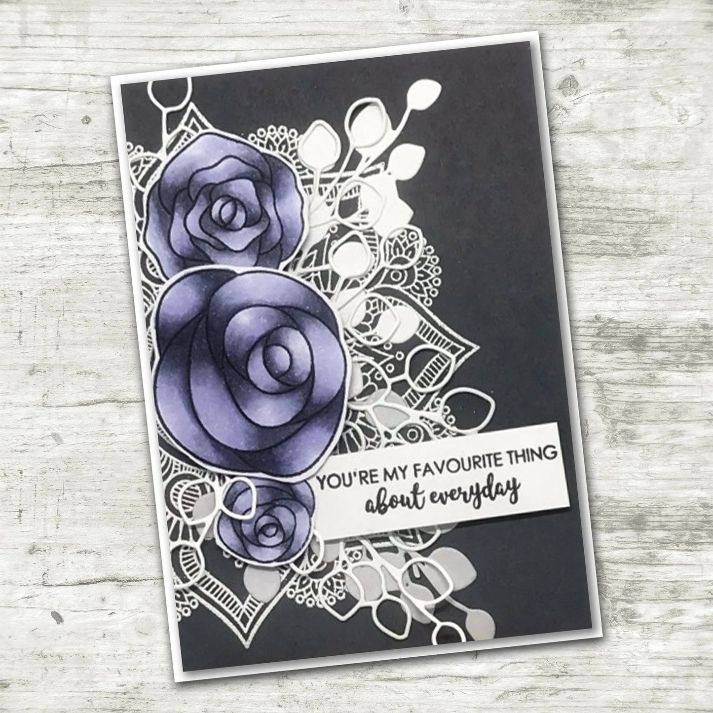 Paper Rose - Metal Cutting Die -Baby Blue Leaf - Outline
