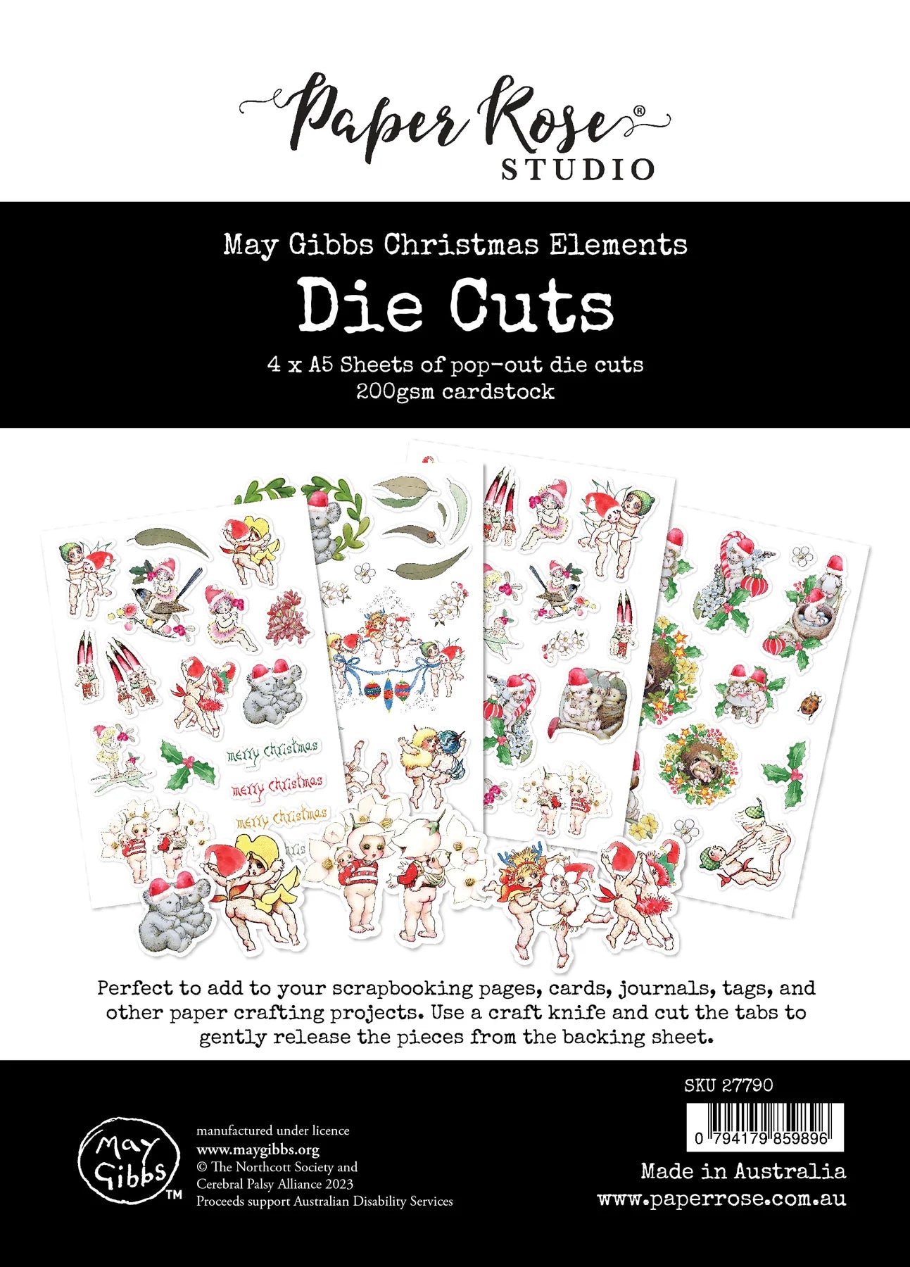 Paper Rose -May Gibbs Die Cuts - Christmas Elements