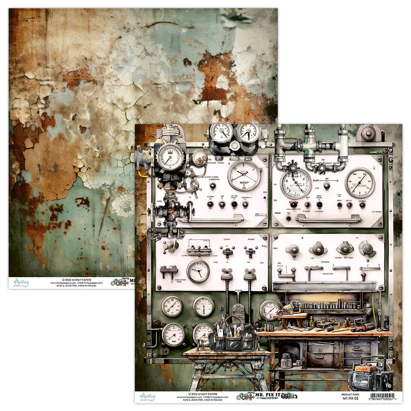 Mintay Papers - Mr Fix It 12 x 12 Scrapbooking Paper