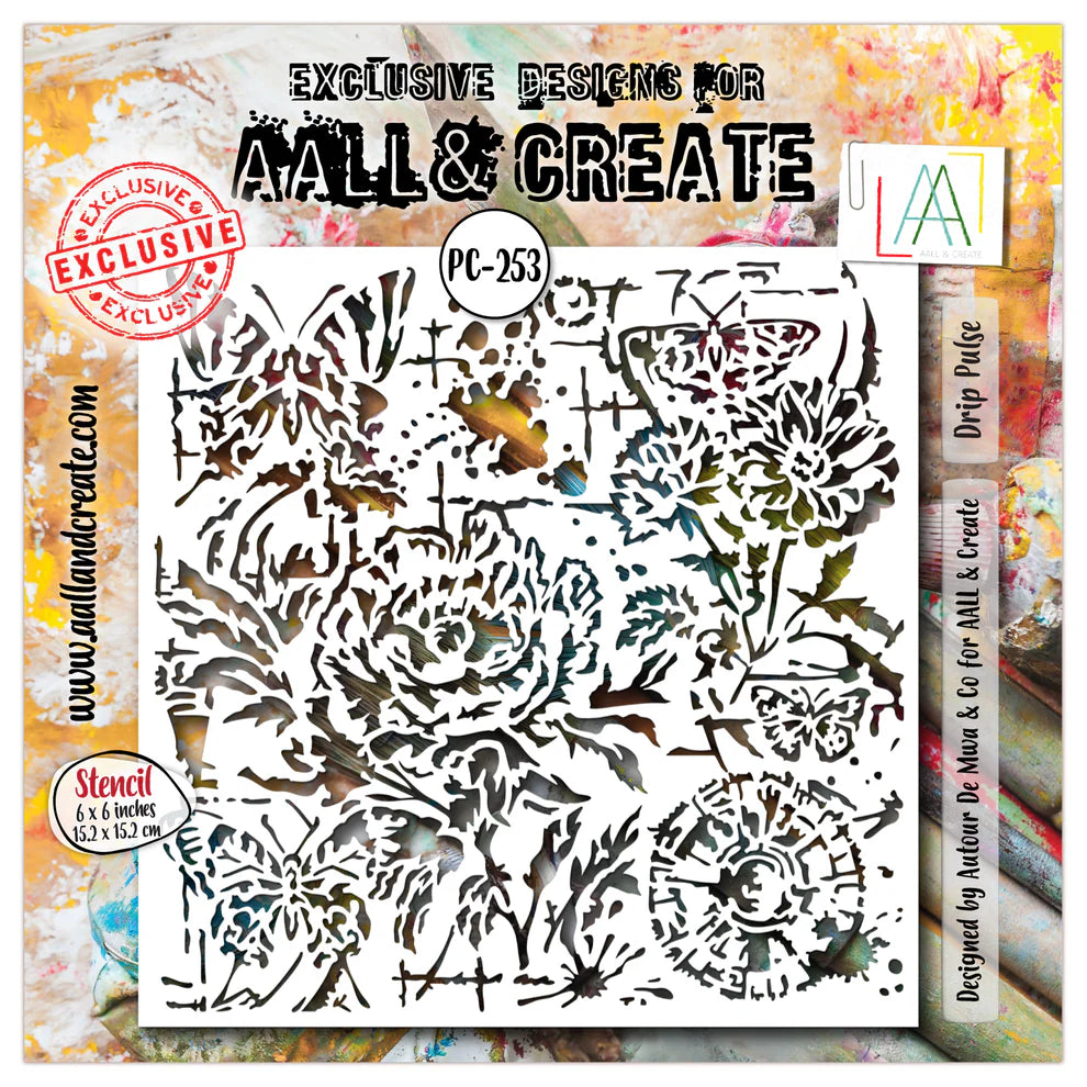 AALL & CREATE - 6X6 Stencil - Drip Pulse PC-253