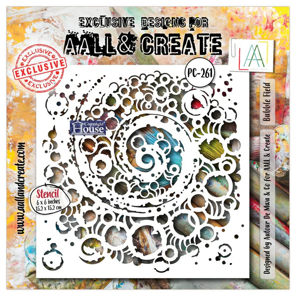 AALL & CREATE - 6X6 Stencil - Bubble Field #PC-261