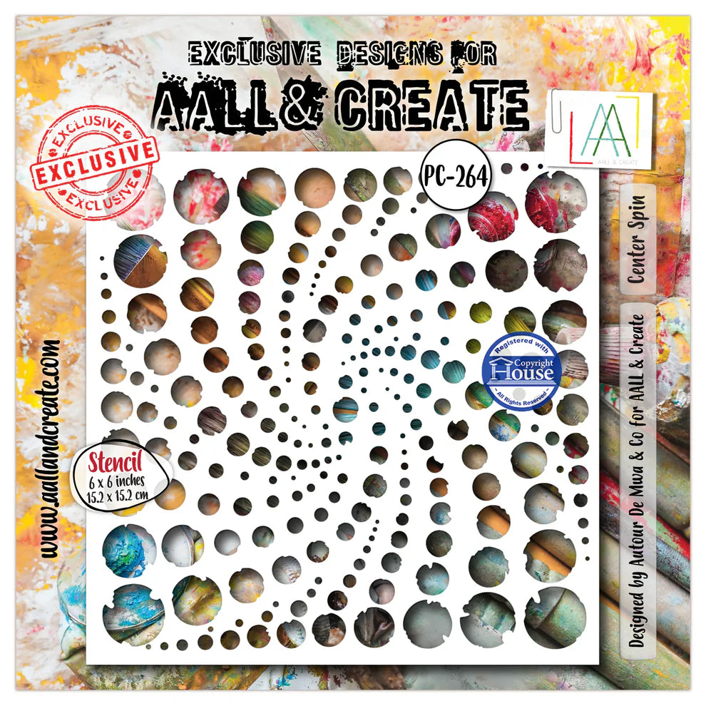 AALL & CREATE - 6X6 Stencil - Center Spin #PC-264