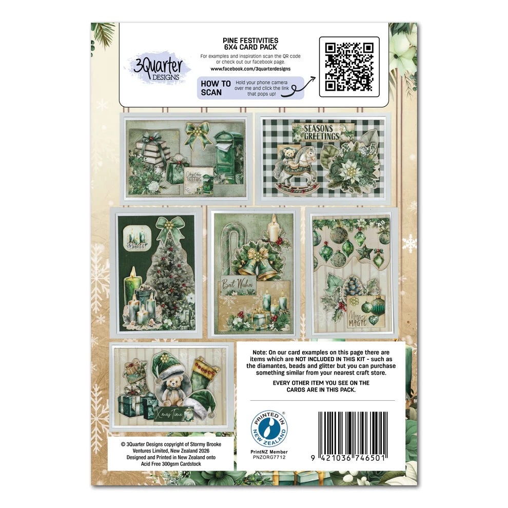 3 Quarter Designs - Pine Festivities Collection 6x4 Card Pack
