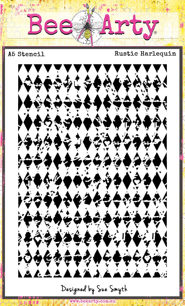 Bee Arty Stencil A5 - Rustic Harlequin