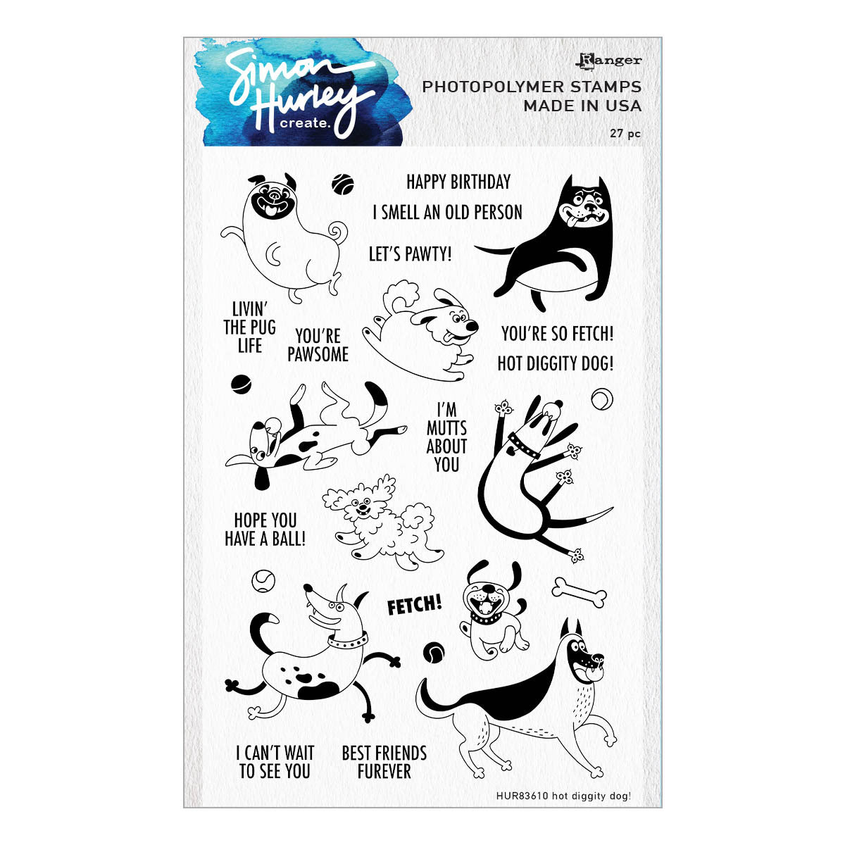 Simon Hurley - Photopolymer stamps -Hot Diggity Dog!