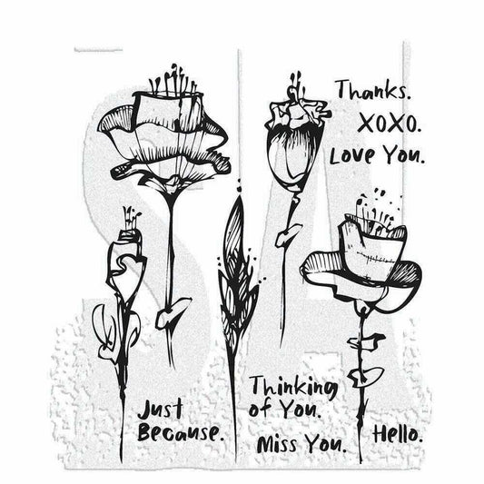 Rubber Stamps - Tim Holtz - Cling Mount - Abstract Florals