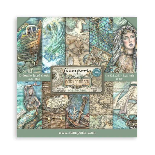 Stamperia -    8''x 8'' Double Sided Paper Pad - Songs Of The Sea