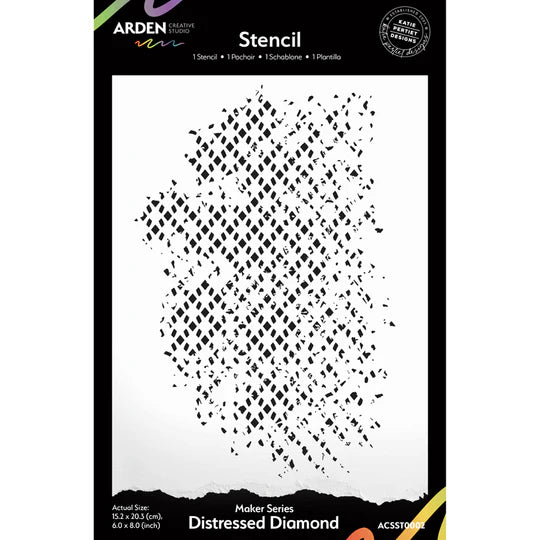 Arden Creative Studios- Makers Series Stencil - Distressed Diamond