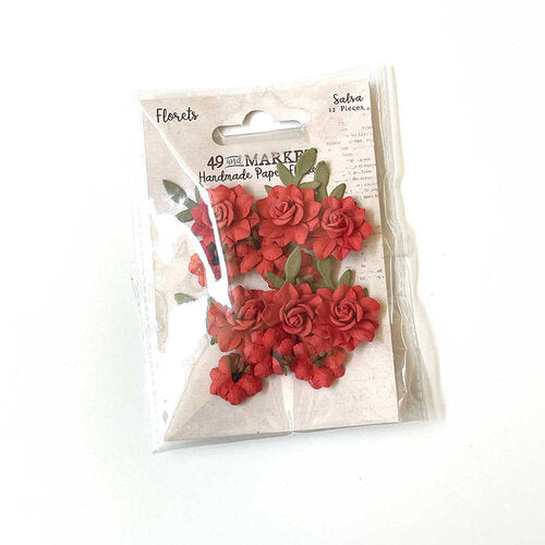 49 and Market Handmade Paper Flowers - Florets - Salsa