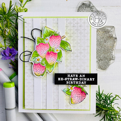 Hero Arts - Clear Stamps - Florals Strawberries 3x4inch set