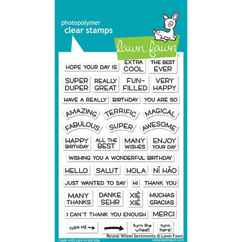 Lawn Fawn Photopolymer Clear Stamps -Reveal Wheel Sentiments