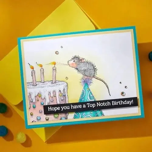 House Mouse Designs - Cling Rubber Stamps - Top Notch Birthday