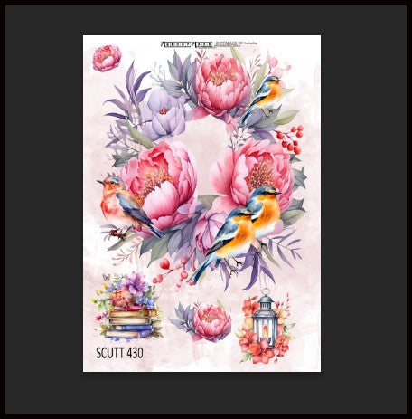 Memory Maze A4 Cuttables - Floral Lanten/Birds 430