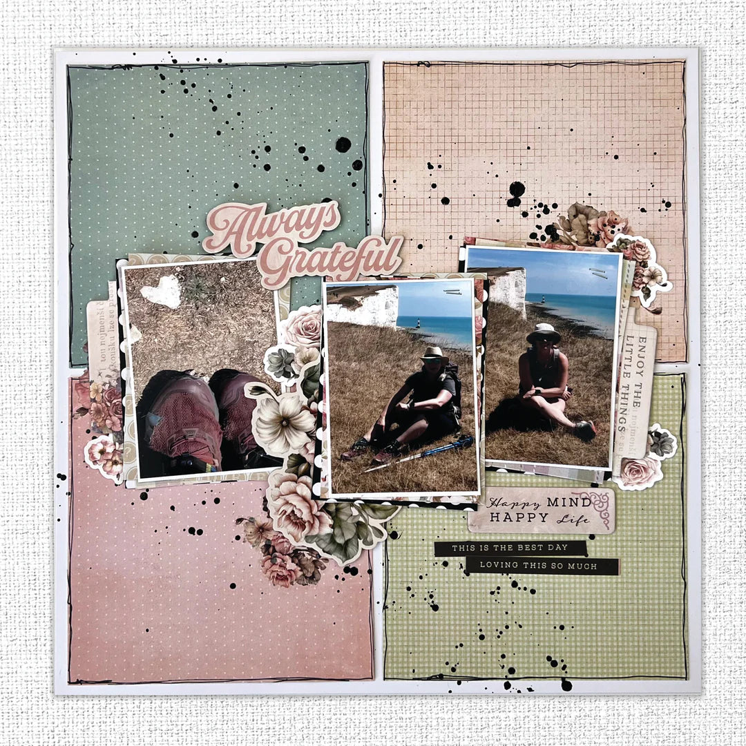 Paper Rose Rub-On Transfers - Afternoon In The Park