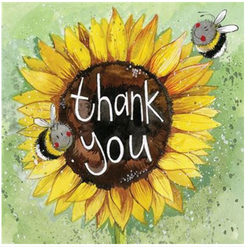 Alex Clark Greeting Cards -Thank You Sunflowers