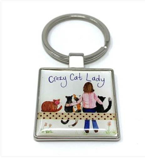 Alex Clark - Keyring - Crazy Cat Lady