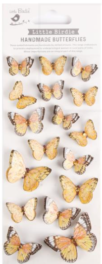 Little Birdie - Handmade 3D Jewel Butterfly Embellishment 17pc  