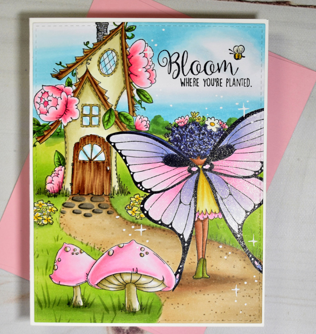 Stamping Bella - Cling Stamps - Tiny Townie Fairy Garden House