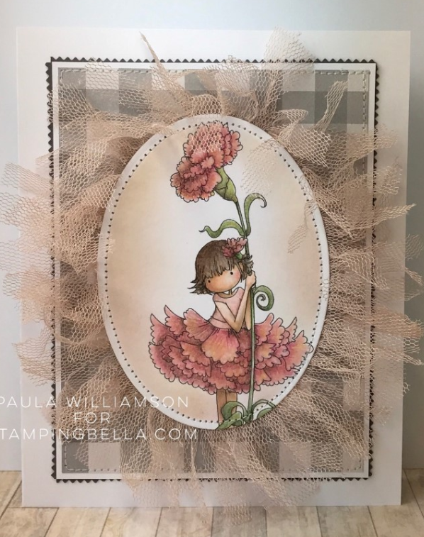 Stamping Bella - Cling Stamps - Tiny Townie Garden Girl Carnation