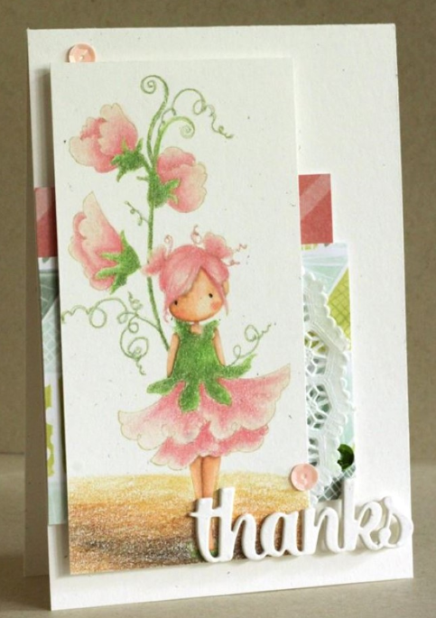 Stamping Bella - Cling Stamps - Tiny Townie Garden Girl Sweet Pea