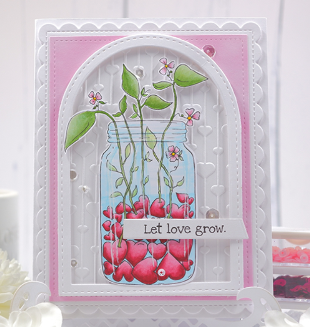 Stamping Bella - Cling Stamps - Jar Of Seeded Hearts