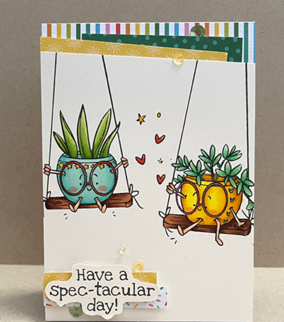 Stamping Bella - Cling Stamps - Spec-Tacular Swinging pots