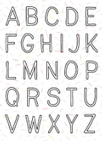 Kaszazz Rubber Stamp - Alphabet Outline (un-Cut set)