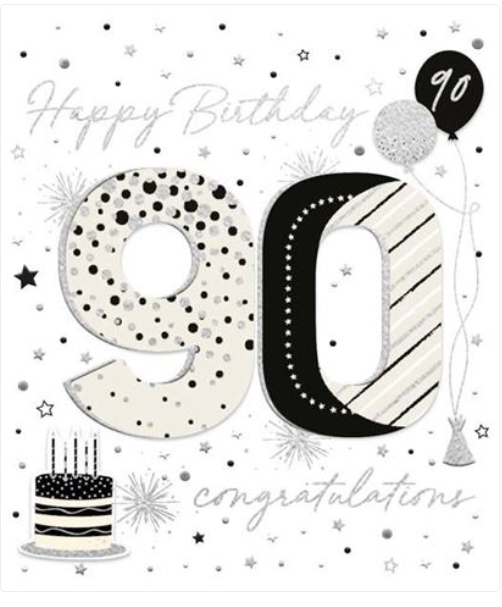 Greeting Cards -Ling Designs Happy 90th Birthday card