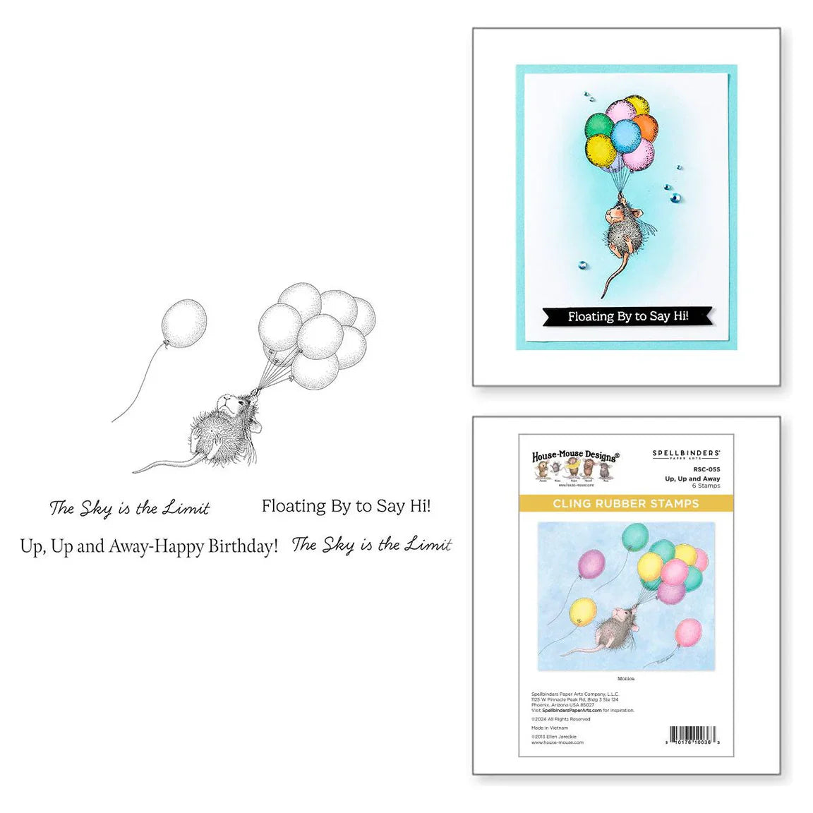 House Mouse Designs - Cling Rubber Stamps - Up, Up and Away