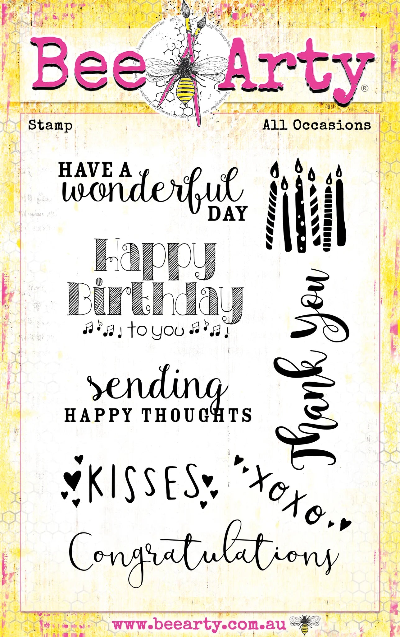 Bee Arty Acrylic Stamps - All Occasions