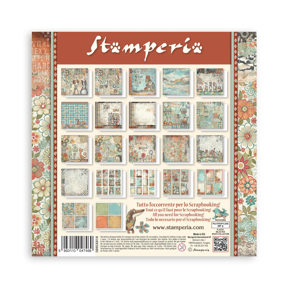 Stamperia - 8''x 8'' 22 Single Sided Paper Pad - Furry Friends