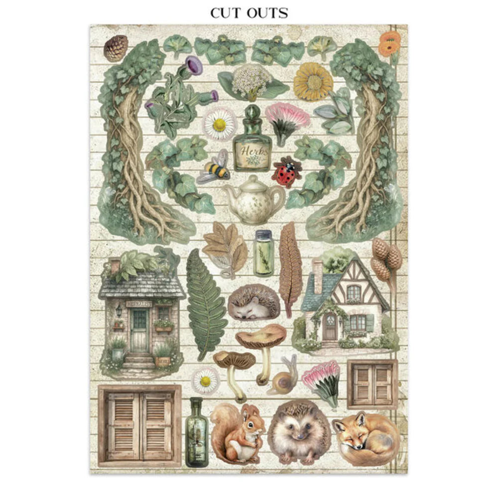 Stamperia Junk Journal Stickers, Cut-Outs & Backgrounds - Herbarium Silvae