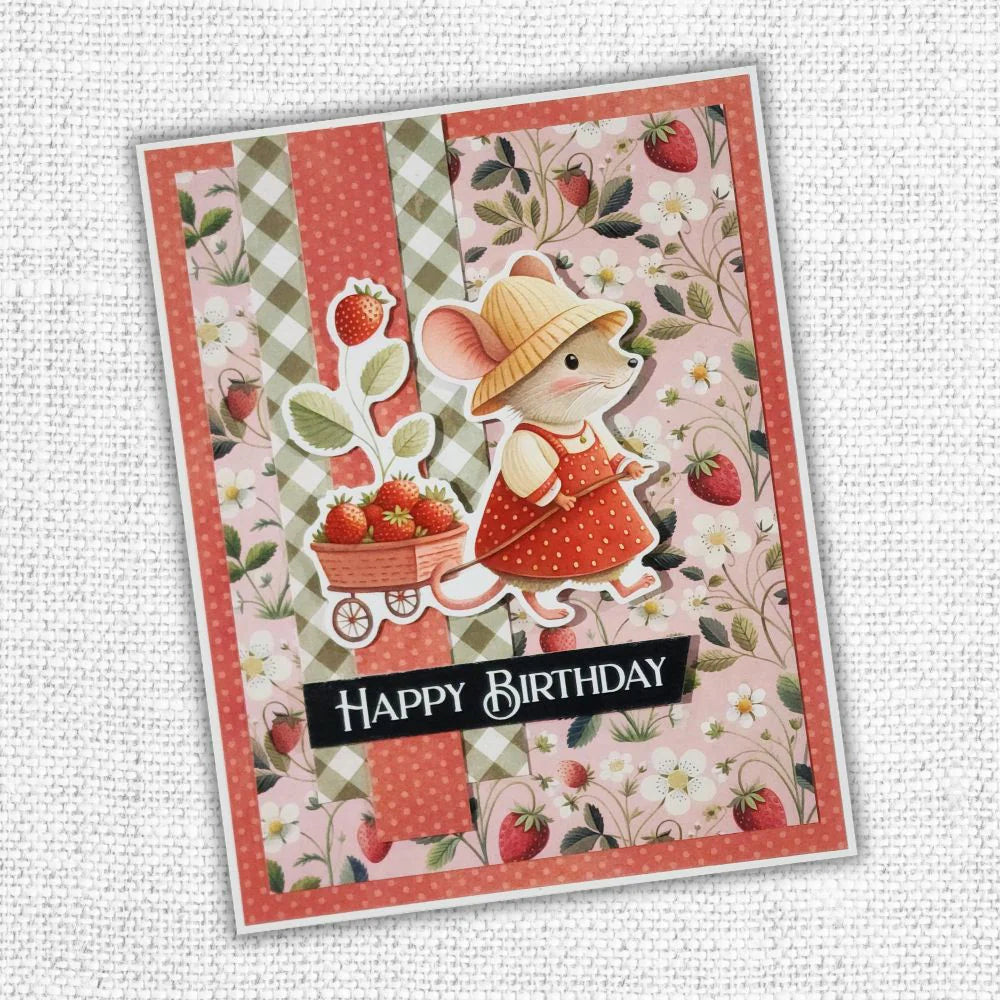 Paper Rose Embossed Die Cuts - Strawberry Friends